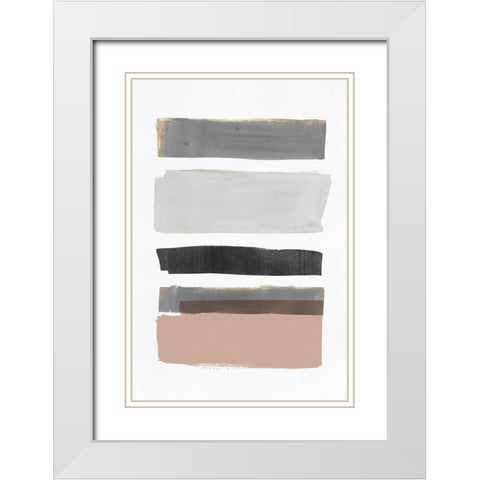 Striped TogetherÂ  White Modern Wood Framed Art Print with Double Matting by PI Studio