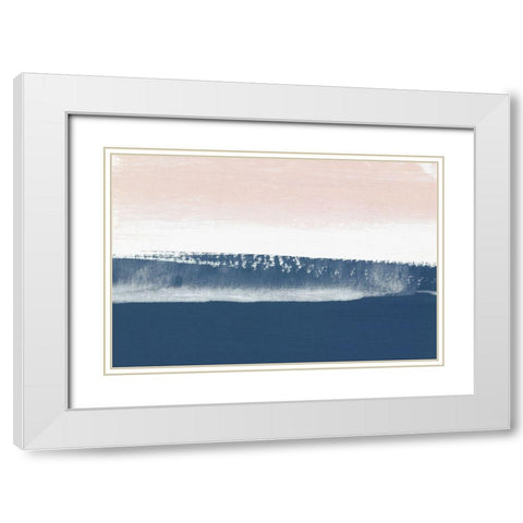 Blushing Horizon White Modern Wood Framed Art Print with Double Matting by PI Studio