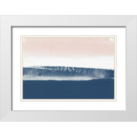 Blushing Horizon White Modern Wood Framed Art Print with Double Matting by PI Studio