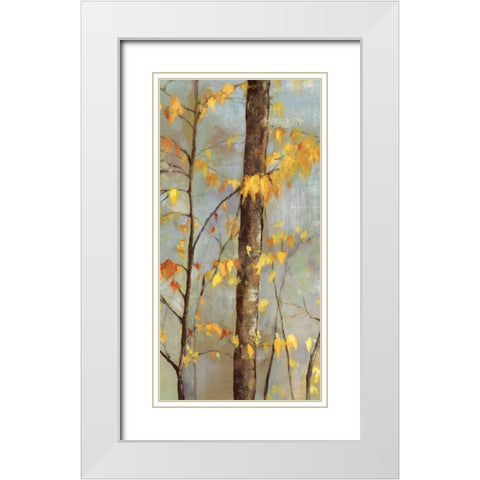 Golden Branches II  White Modern Wood Framed Art Print with Double Matting by Pearce, Allison