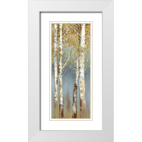 Butterscotch Birch Trees I White Modern Wood Framed Art Print with Double Matting by Pearce, Allison