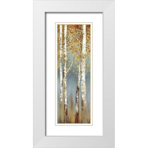 Butterscotch Birch Trees I White Modern Wood Framed Art Print with Double Matting by Pearce, Allison