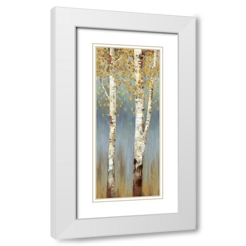 Butterscotch Birch Trees II White Modern Wood Framed Art Print with Double Matting by Pearce, Allison