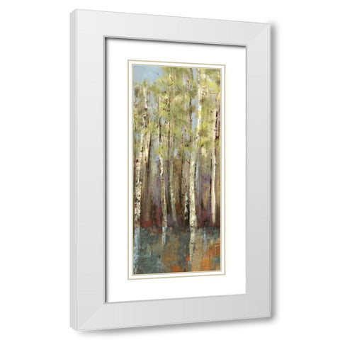 Forest Whisper II White Modern Wood Framed Art Print with Double Matting by Pearce, Allison