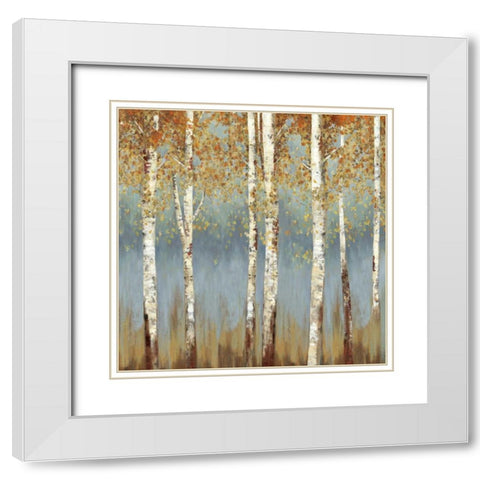 Falling Embers II - Mini White Modern Wood Framed Art Print with Double Matting by Pearce, Allison
