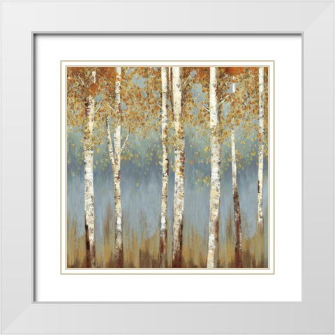 Falling Embers II - Mini White Modern Wood Framed Art Print with Double Matting by Pearce, Allison