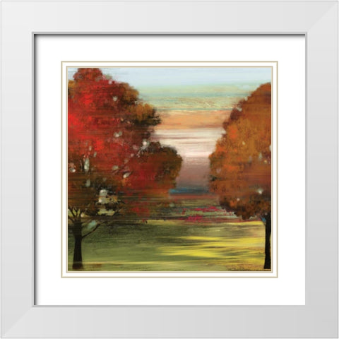 Flow Trees II - Mini White Modern Wood Framed Art Print with Double Matting by Pearce, Allison