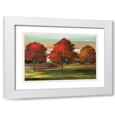 Trees in Motion White Modern Wood Framed Art Print with Double Matting by Pearce, Allison