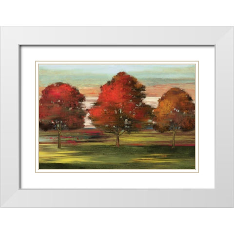 Trees in Motion White Modern Wood Framed Art Print with Double Matting by Pearce, Allison