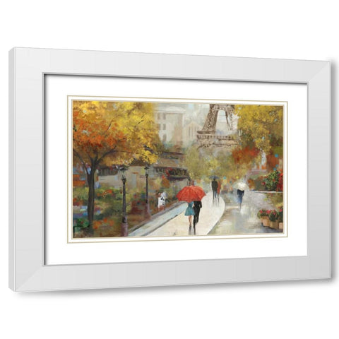Parisian Avenue White Modern Wood Framed Art Print with Double Matting by Pearce, Allison