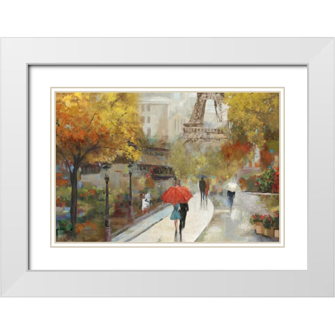Parisian Avenue White Modern Wood Framed Art Print with Double Matting by Pearce, Allison