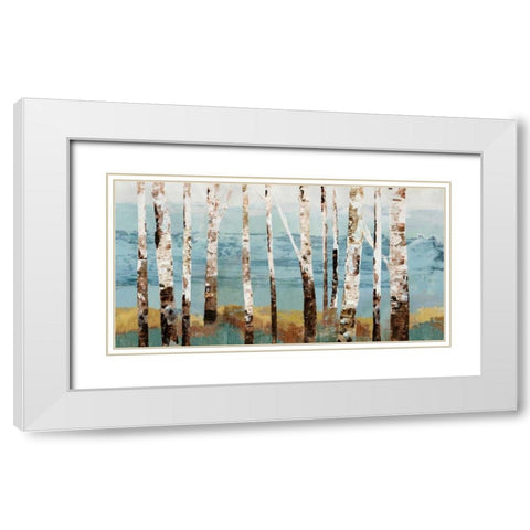 Birch Reflection White Modern Wood Framed Art Print with Double Matting by Pearce, Allison