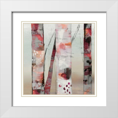Sunset Birch III White Modern Wood Framed Art Print with Double Matting by Pearce, Allison