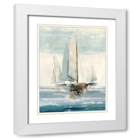 Quiet Boats I White Modern Wood Framed Art Print with Double Matting by Pearce, Allison
