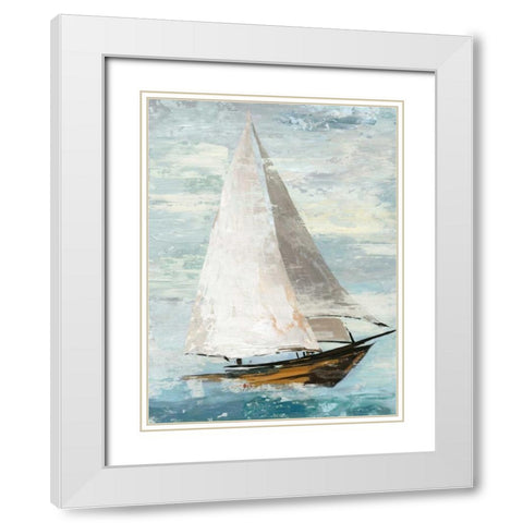Quiet Boats II White Modern Wood Framed Art Print with Double Matting by Pearce, Allison