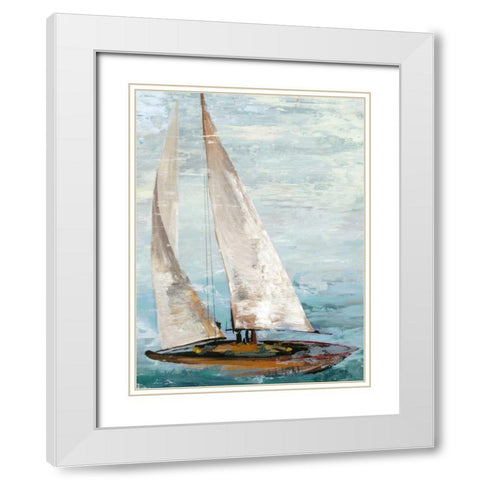Quiet Boats III White Modern Wood Framed Art Print with Double Matting by Pearce, Allison