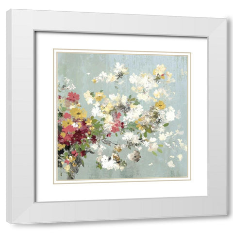 Abstract Bouquet II White Modern Wood Framed Art Print with Double Matting by Pearce, Allison