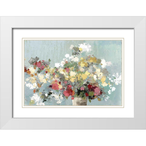 Abstract Bouquet III White Modern Wood Framed Art Print with Double Matting by Pearce, Allison