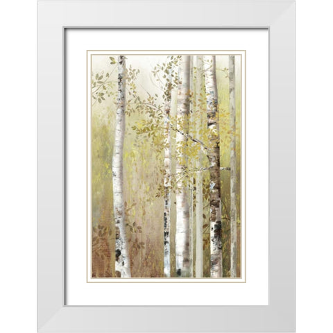 Serenity Birch White Modern Wood Framed Art Print with Double Matting by Pearce, Allison