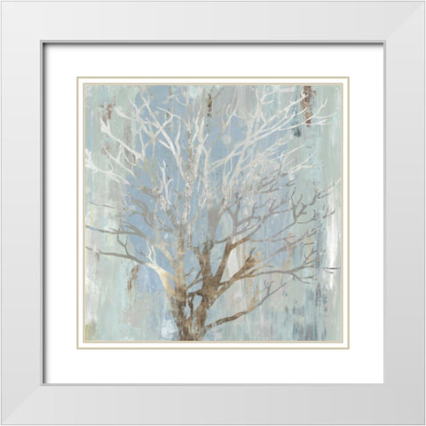 Silver Tree White Modern Wood Framed Art Print with Double Matting by Pearce, Allison