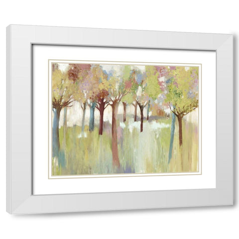 Colourful Forest White Modern Wood Framed Art Print with Double Matting by Pearce, Allison