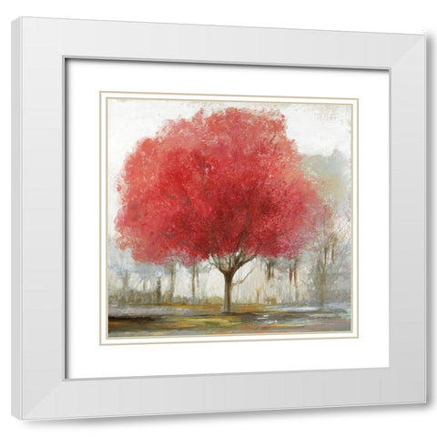 By the Treeside I White Modern Wood Framed Art Print with Double Matting by Pearce, Allison