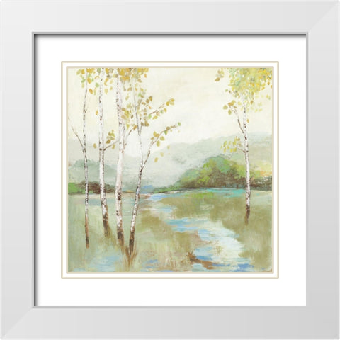 Calm River  White Modern Wood Framed Art Print with Double Matting by Pearce, Allison