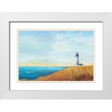 Ocean Lighthouse White Modern Wood Framed Art Print with Double Matting by Pearce, Allison