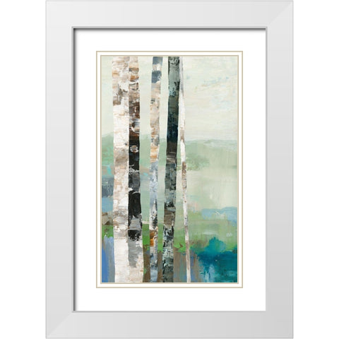 Birchwood II  White Modern Wood Framed Art Print with Double Matting by Pearce, Allison