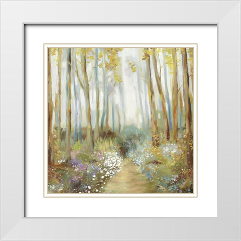 Misty Trees  White Modern Wood Framed Art Print with Double Matting by Pearce, Allison