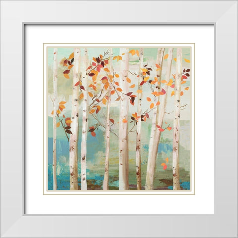 Fall Birch Trees  White Modern Wood Framed Art Print with Double Matting by Pearce, Allison