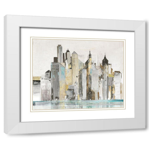 Bustling City  White Modern Wood Framed Art Print with Double Matting by Pearce, Allison