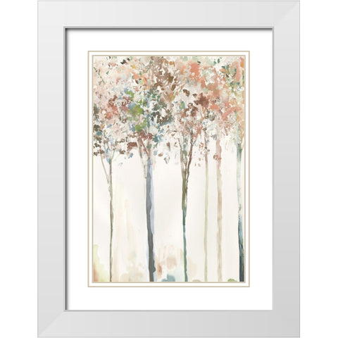Golden Trees I  White Modern Wood Framed Art Print with Double Matting by Pearce, Allison