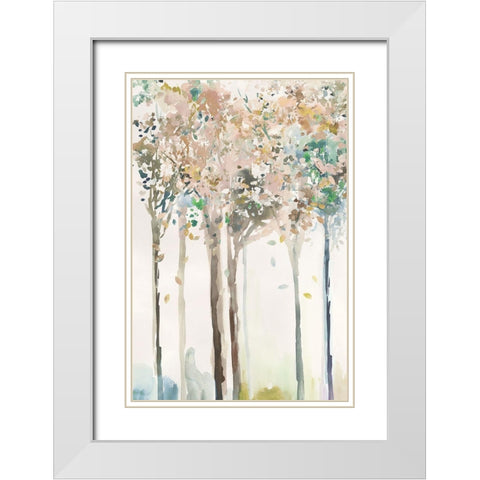 Golden Trees II  White Modern Wood Framed Art Print with Double Matting by Pearce, Allison