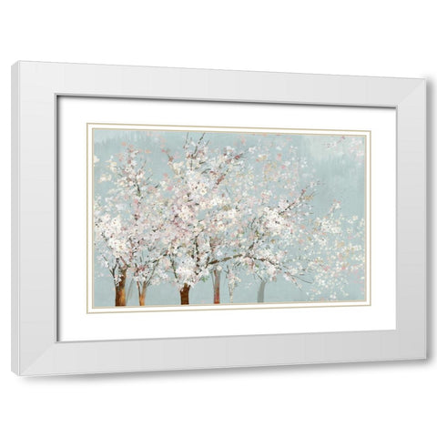 Sacura Bloom White Modern Wood Framed Art Print with Double Matting by Pearce, Allison