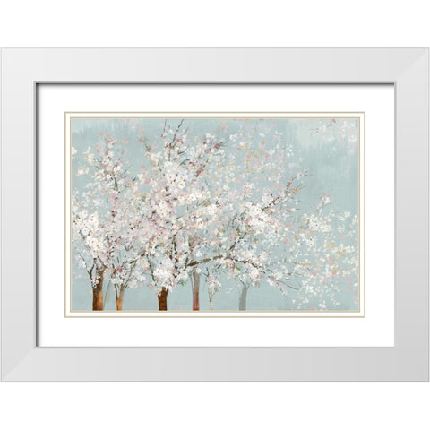 Sacura Bloom White Modern Wood Framed Art Print with Double Matting by Pearce, Allison
