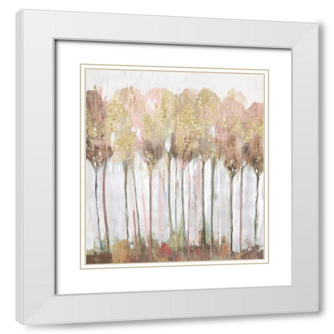 Tune of the Trees Blush White Modern Wood Framed Art Print with Double Matting by Pearce, Allison