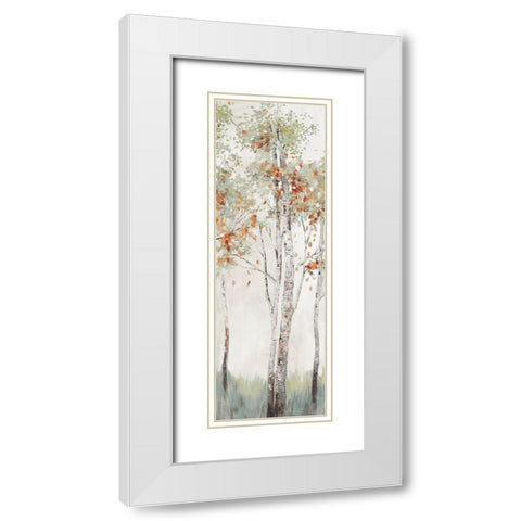Autumn First Breath II White Modern Wood Framed Art Print with Double Matting by Pearce, Allison