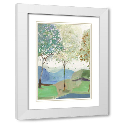 Breezy Landscape III Blue Version White Modern Wood Framed Art Print with Double Matting by Pearce, Alison