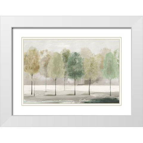 Green Forest  White Modern Wood Framed Art Print with Double Matting by Pearce, Allison