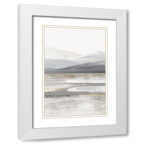 Grey Mountain II White Modern Wood Framed Art Print with Double Matting by Pearce, Allison