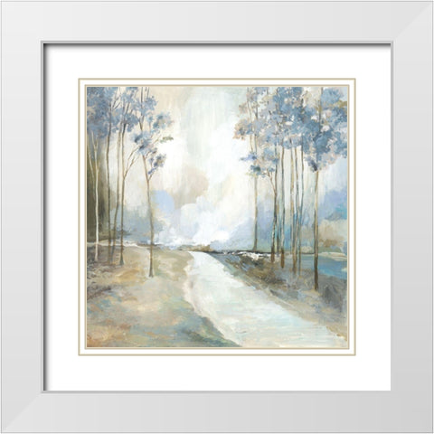 Blue Path Home  White Modern Wood Framed Art Print with Double Matting by Pearce, Allison