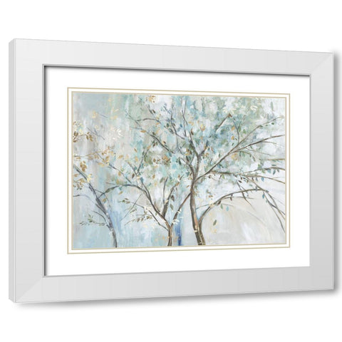 Teal Forest  White Modern Wood Framed Art Print with Double Matting by Pearce, Allison