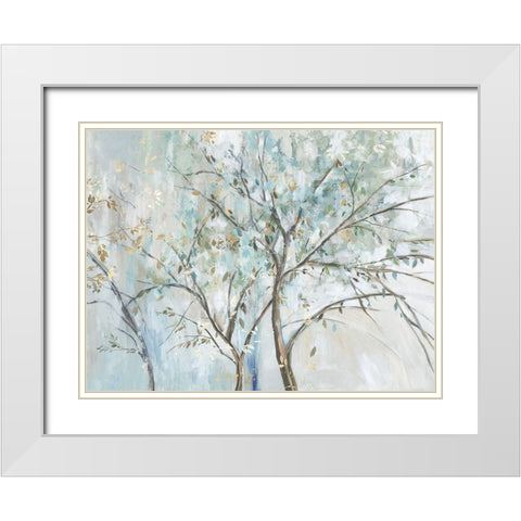 Teal Forest  White Modern Wood Framed Art Print with Double Matting by Pearce, Allison