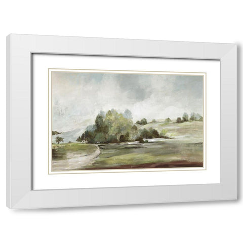 Green Country Road  White Modern Wood Framed Art Print with Double Matting by Pearce, Allison