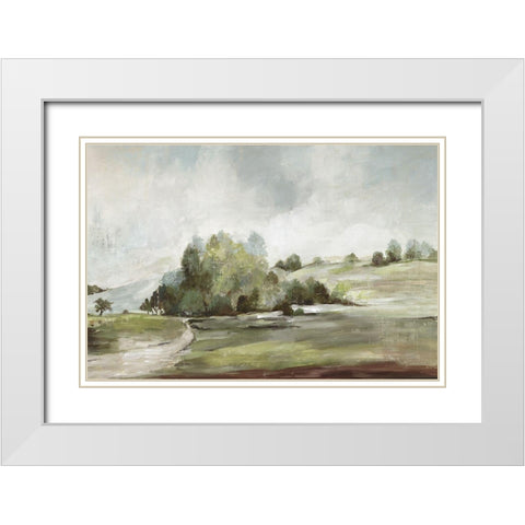 Green Country Road  White Modern Wood Framed Art Print with Double Matting by Pearce, Allison