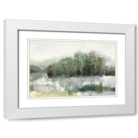 Green Forest Reflection  White Modern Wood Framed Art Print with Double Matting by Pearce, Allison