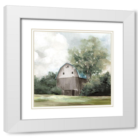 Grey Barn  White Modern Wood Framed Art Print with Double Matting by Pearce, Allison