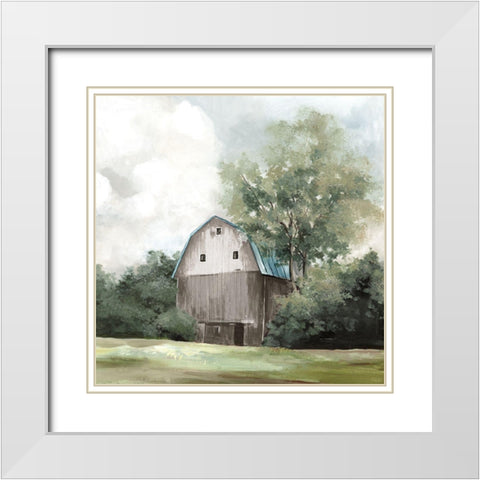 Grey Barn  White Modern Wood Framed Art Print with Double Matting by Pearce, Allison