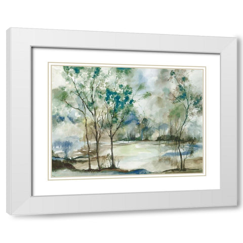 Teal Forest Grove  White Modern Wood Framed Art Print with Double Matting by Pearce, Allison